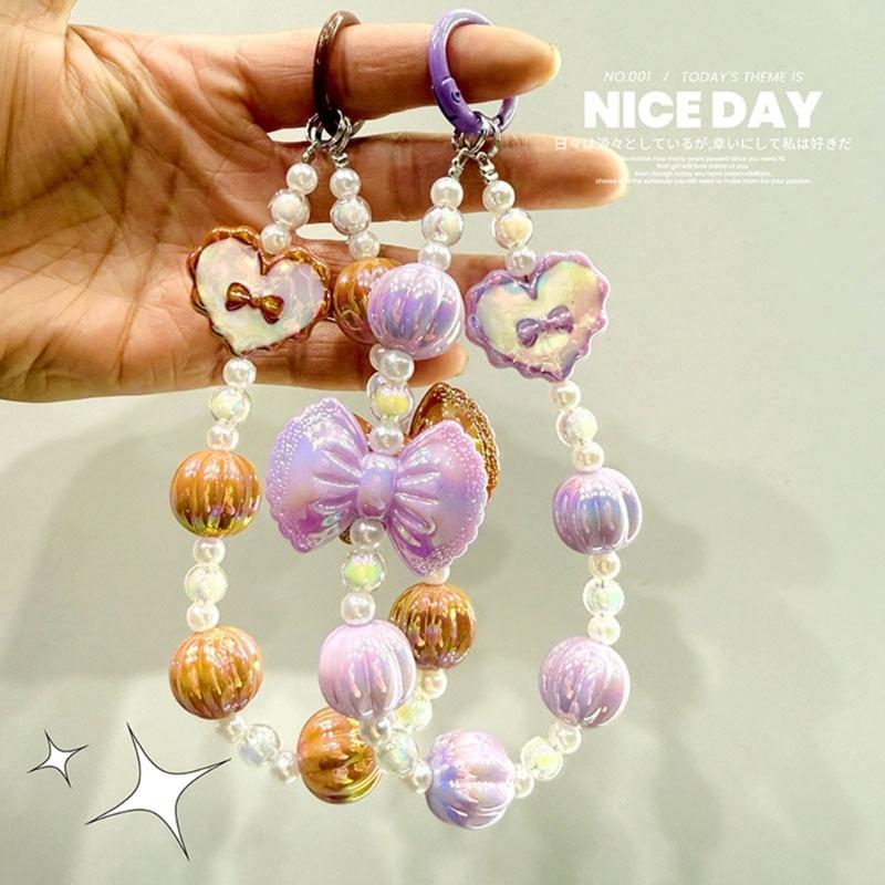 Handmade Beaded Phone Chain Pendant Telephone Lanyard Cellphone Rope Bracelet Fashion Keyring Keychain For Women Jewelry