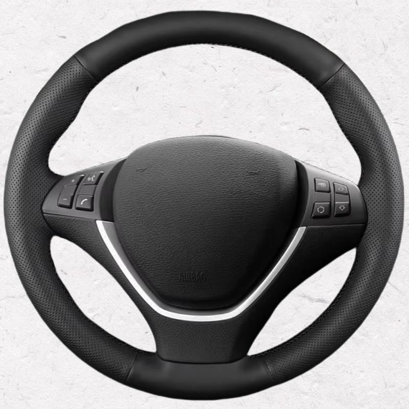

Car Steering Wheel Cover Leather For BMW E70 X5 E71 X6 2008 2009 2010-2014 Steering Wheel Braid Car Accessory Beige Thread