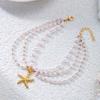 Bohemian Imitation Pearl Anklet Ocean Style Shell Anklet New Starfish Pendant Anklet  Summer
