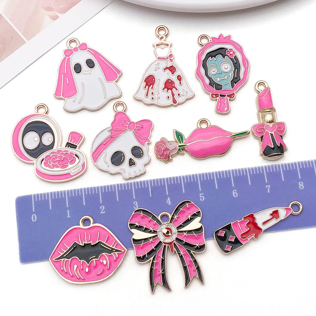 Creative Halloween Accessories DIY Bracelet Necklace Keychain Earrings Pendant Skeleton Ghost Halloween Funny Pendant