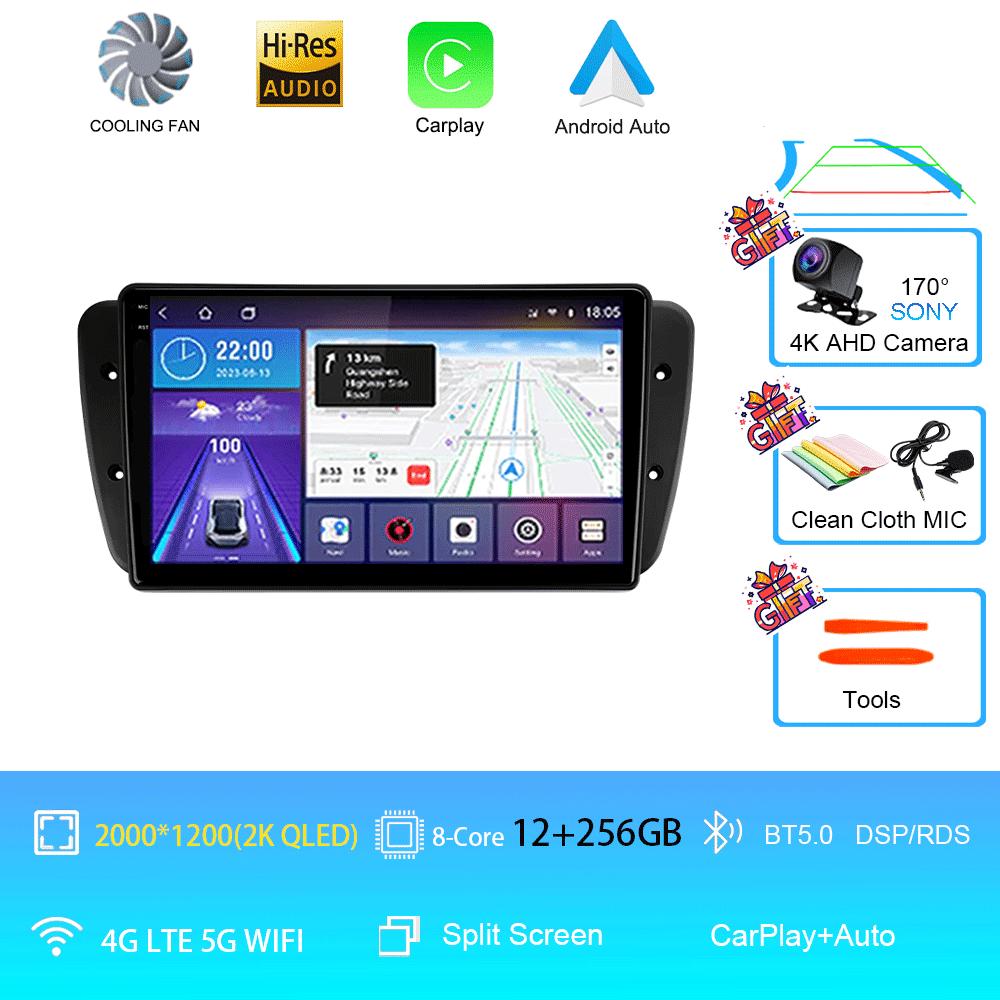 Android 14 Car Radio For Seat Ibiza MK4 6J SportCoupe Ecomotive Cupra 2009 2010 2011 2012 - 2016 QLED Screen Multimedia Player S