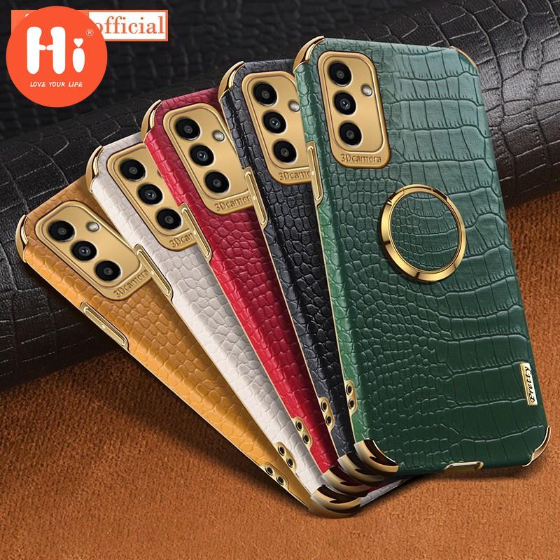 

Роскошный чехол для телефона из искусственной кожи для Samsung Galaxy A04S A14 A34 A54 5G A04 A04E A40S M30, силиконовый защитный чехол с кольцом-держателем