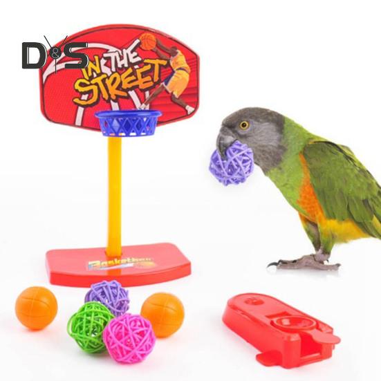 Sada hraček pro papoušky, ekologická, bez zápachu, barevná basketbalová hračka, mini nákupní vozík, papoušek, broušení, žvýkací hračky