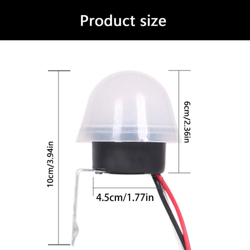 2Pcs 220V 50-60Hz 10A Waterproof Sensitive Auto Switches Auto On Off Photocell Street Light Lamp Switches for Pathway