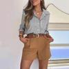 Long Sleeve Button Down Shirt with Striped Pattern in Multiple Colors