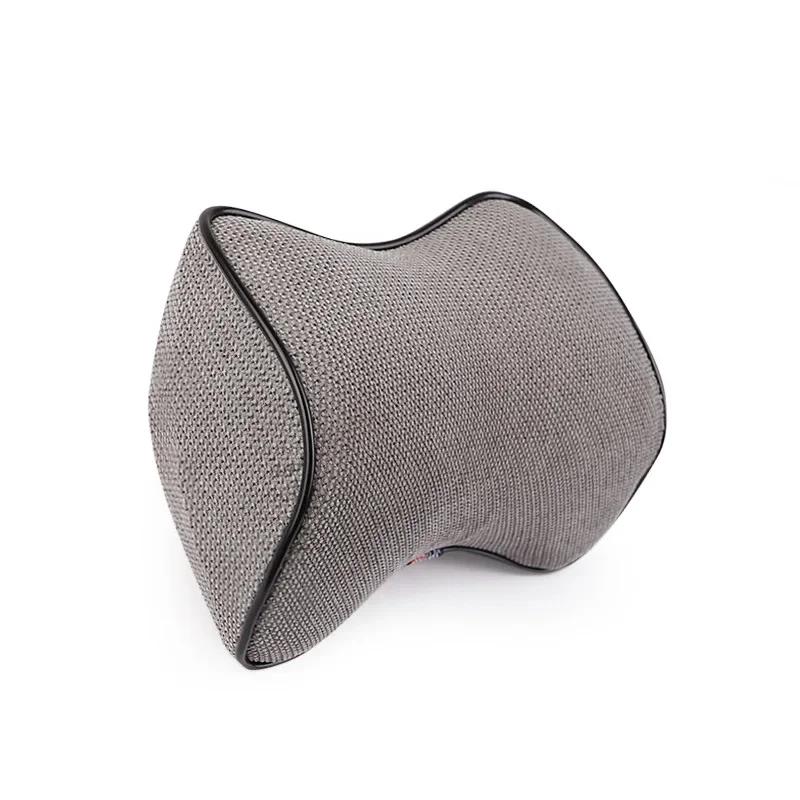 Cotton and Linen Car Neck Pillow Memory Foam Headrest Pillow Adjustable Car Neck Cushion Breathable Car Pillow Head Support