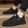 Summer Breathable Casual Flat Shoes Lightweight Soft-soled Sports Black Trendy Shoes