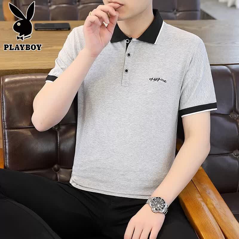 Playboy Men s Pure Cotton Short Sleeve Polo Shirt 3XL