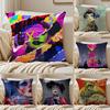 Love DDeath Robots Cushion Cover Silky Short Plush DoubleSided Printed Pillow Case for Sofa All Seasons Home Decor Gift