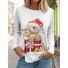 Móda Vánoce Sněhulák Dámské Tričko s dlouhým rukávem 3D vzor Podzimní Santa Claus Dámský Top Harajuku Pulovr Oblečení