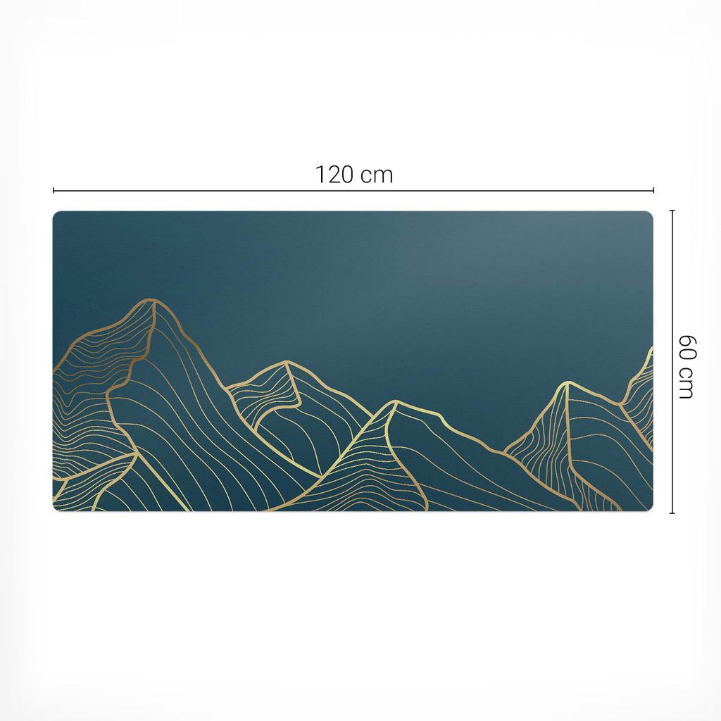 Gaming Mousepad with Artistic Mountain Lines Print for Desk 120X60 Cm