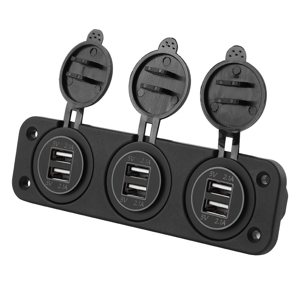 12V Cigarette Lighter Power Socket Adapter 4.2A Dual USB Charger for Car RV Yacht Bus