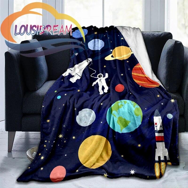 Space Universe Vector and The Sun  Many Planets In Galaxy Series Wool Blanket Cashmere  Fashion Flannel Blanke