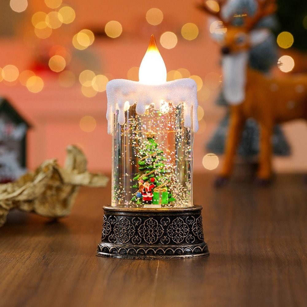 Battery Powered Christmas Wind Lantern Sculpture Kawaii Christmas Plastic Ornament Office