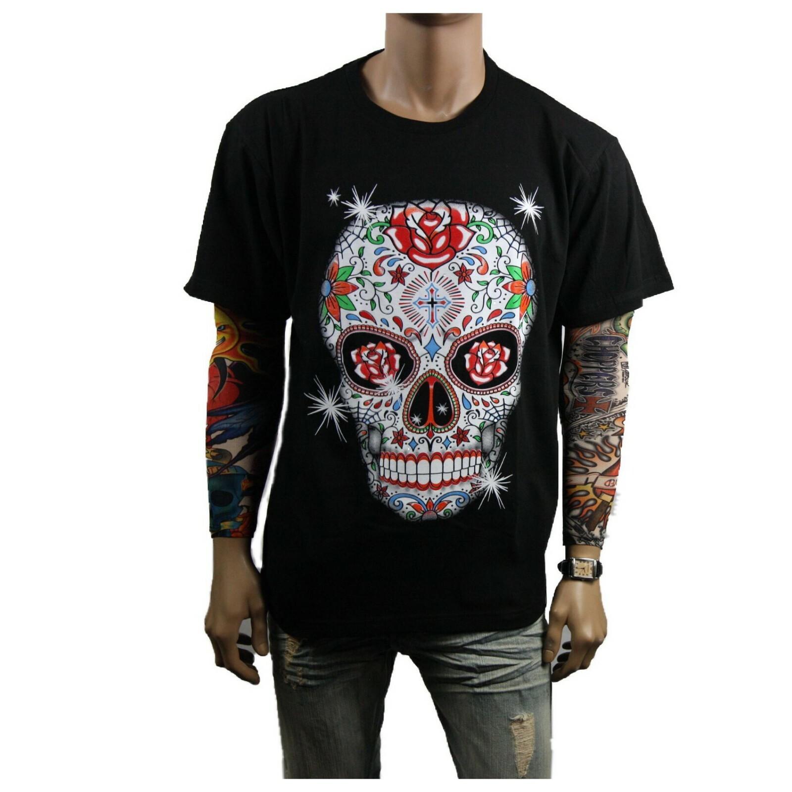 Fun Graphic T-Shirt DEAD SUGAR SKULL Printed Fashion Casual Hip Hop Mexican Tee S