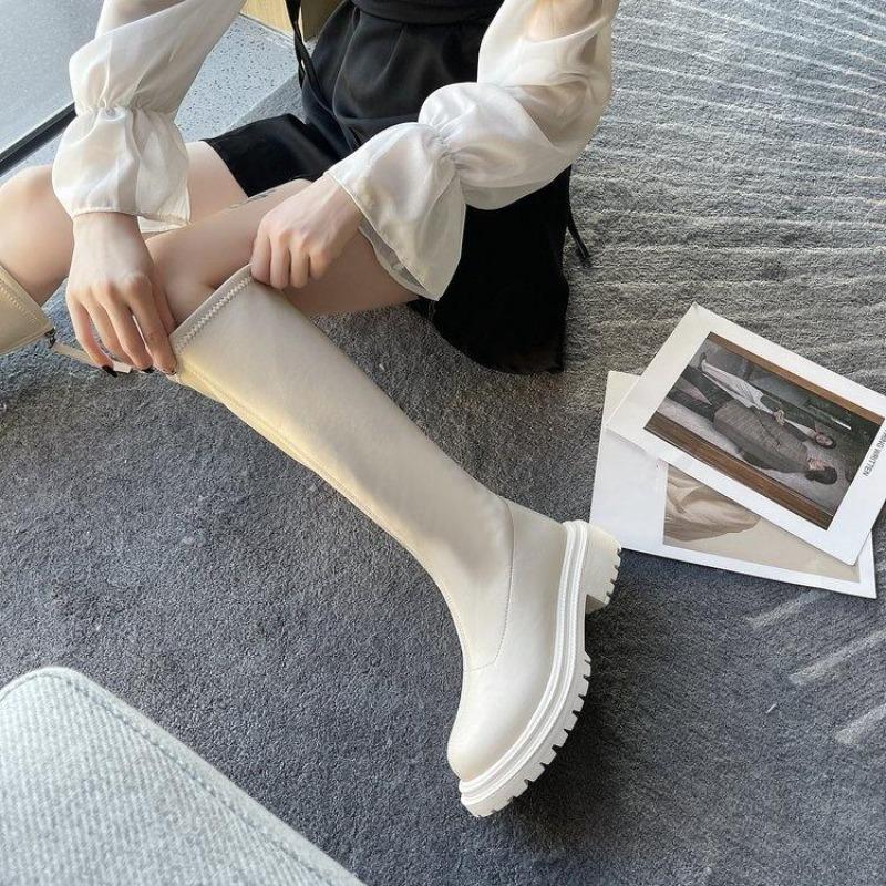 Bottes Chaussures Femmes Bottes Longues Automne et Hiver Bottes Chevalier Nouvelles Bottes\n Mince Automne Doublé Polaire Européenne et Américaine...