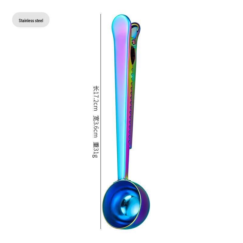 Stainless Steel Multi-Functional Clip Spoon for Snacks, Tea Bags, Milk Powder, and Coffee