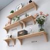 Solid Wood No-Punch Wall Shelf for Living Room or Bedroom - Snack Partition & Display