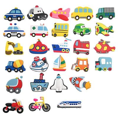 27Pcs/Set Cartoon Car Airplane Fridge Magnets PVC Toddlers Early Education Toys Cute Magnetic Magnets for The Refrigerator Decor