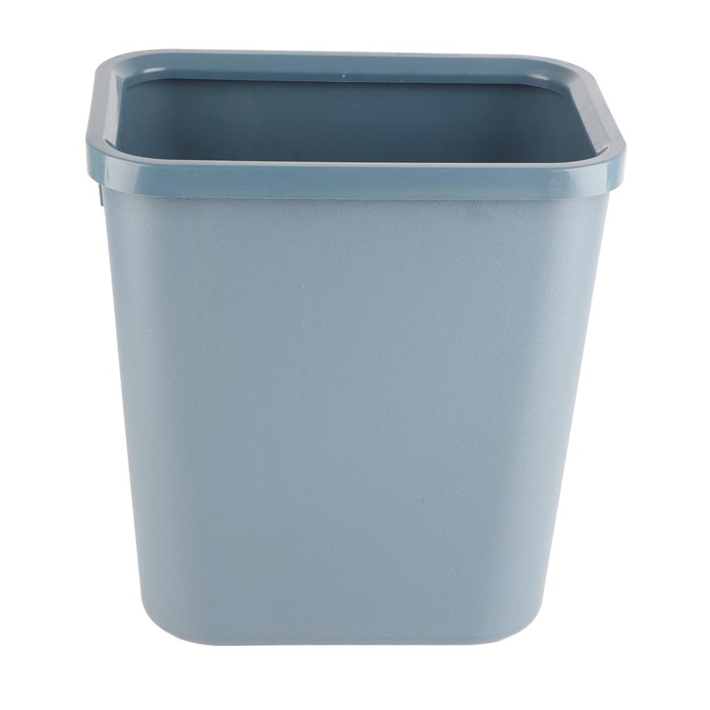 8L Rectangle Waste Bin Thicken Plastic Open Top Trash Can for Kitchen Bathroom Hotel Office Grey