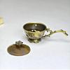 Handgehaltener Pflaumenblüten-Räucherstäbchenhalter Vintage Zinklegierung Hohlgeschnitzt Räucherstäbchenhalter Mit Deckel Aromatherapie-Dekoration
