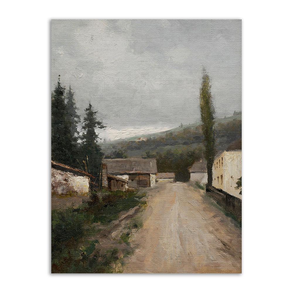 

Винтажный настенный художественный ретро-плакат и принты, поле, деревня, природный пейзаж, ветряная мельница, холст, картина для гостиной, скандинавская картина 40x60cm No Frame