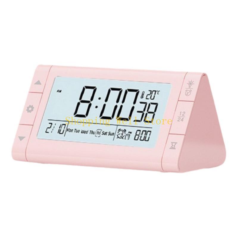 

KX4B User Friendly LED Digital Clock with Quiet Sweeps, Adjustable Luminances for Students and Busy Workers рожевий