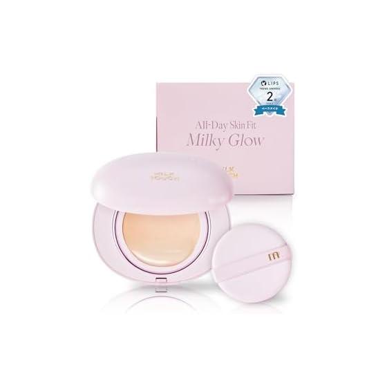 Milk Touch Milk Touch All Day Skin Fit Milky Glow Cushion 01 Rosy Ivory SPF50+ PA++++ Fair Skin Moisturizing Mesh Foundation