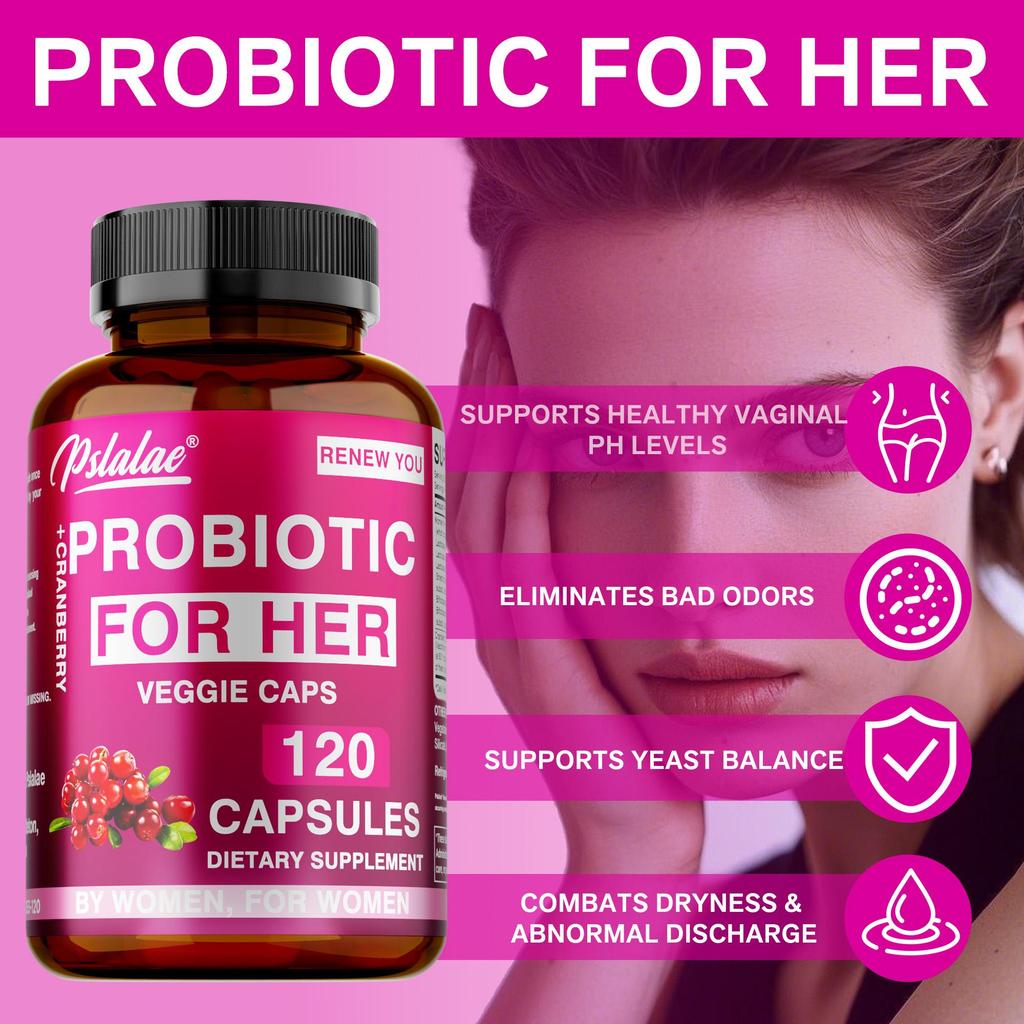 Pslalae - Probiotics & Cranberry Capsules - Health for the urinary, digestive, and immune systems