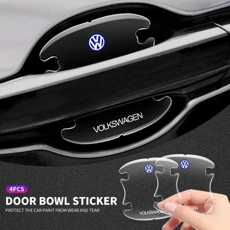 B5 2025 Hot For Volkswagen Car Door Handle Bowl Sticker Transparent Anti-scratch Protective Film For Volkswagen CC R-Line GTI T5