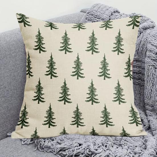 45x45CM Povlak na dekorační polštář s vánočním stromkem Vánoční potisk Povlak na polštář Domov Obývací pokoj Ložnice Pohovka Postel Dekorační čtvercový povlak na polštář