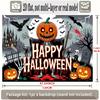 Party Backdrop Halloween Flat Banners Spooky Skeleton Pumpkin Scary Celebrations Wedding Event Backdrop Decoration Front Door Decor