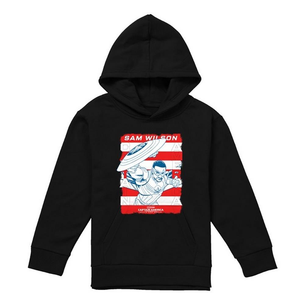 Captain America: Brave New World Childrens/Kids Sam Wilson American Flag Pull Over Hoodie