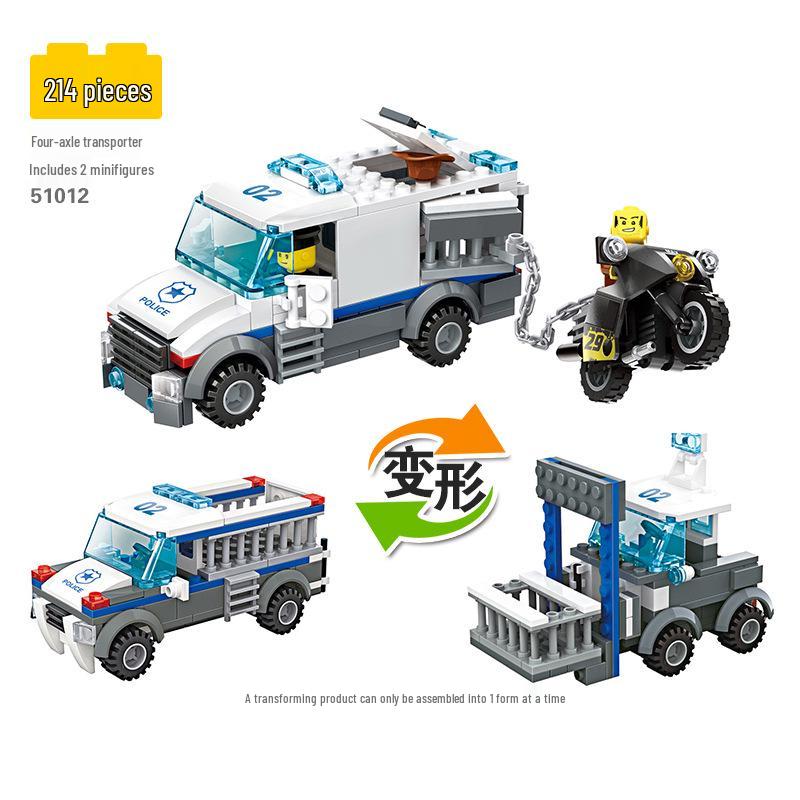Wange City Police Airplane Building Blocks - Parent-Child Interactive Toy