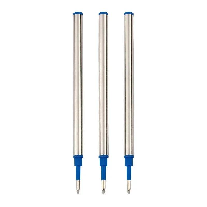 3/20 PCS 11.4cm Threaded Rotary Metal Pen Refills Blue/black/red Ballpoint Pen Rod Signing Pen Refill Office School Stationery
