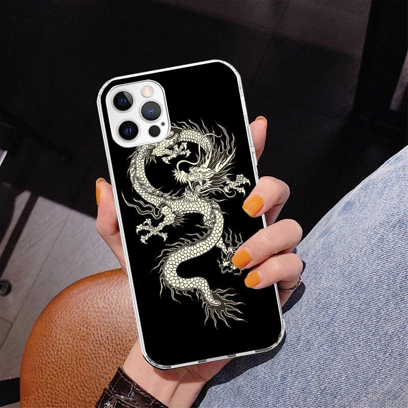 Asian Dragons Animal Tattoo Phnoe Case for Iphone 17 Air 16 11 12 13 Mini 14 Plus 15 Pro Max 7 8E SE 2020 16ProMax Phone Cover C