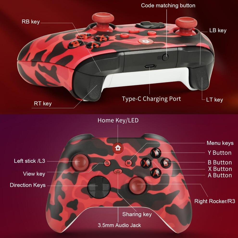 Xbox One Controller, Xbox Wireless Controller für Xbox Series X&S/Xbox One/Elite/Windows 7/8/10