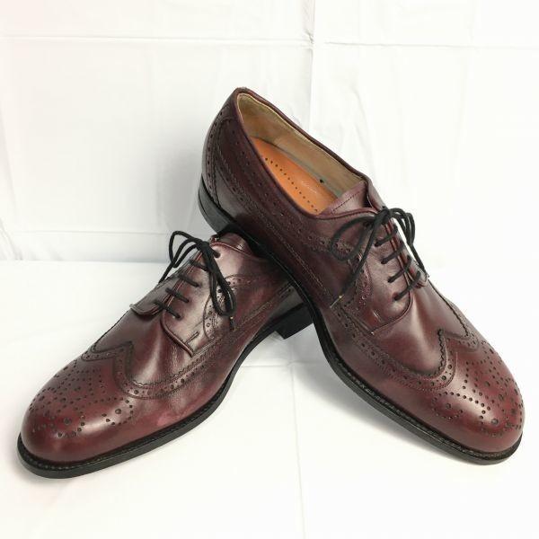 

80s-90s Vintage Rare LORY PED Long Wingtip Business Shoes Burgundy Big Size 29.0-30.0