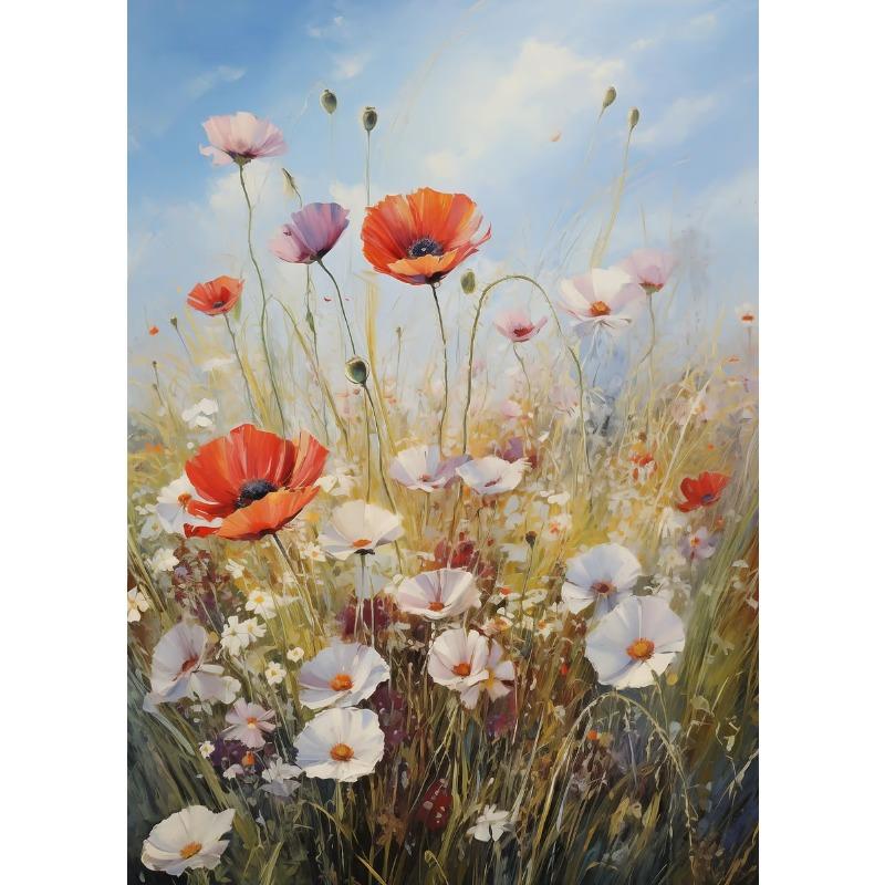 Modern Nature Aesthetics Wildflower Scenery Art Poster Canvas Oil Painting Mural Living Room Bedroom Home Decoration Frameless