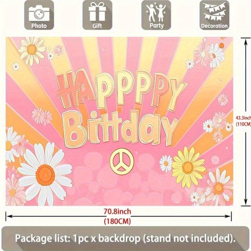 Party-Hintergrund Retro Hippie Bohemian Floral Retro Friedens-Hippie-Bohemian-Zeichen Designs Schlafsaal Fotoautomaten-Dekor Geburtstagsfeier-Dekor