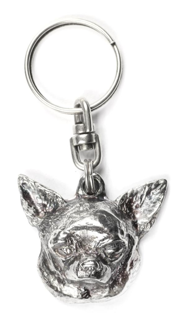 Chihuahua Short-haired, Chihuahua Smooth - Silver-plated Dog Pendant, Handbag Decoration, Backpack Pendant by Art-Dog Brand