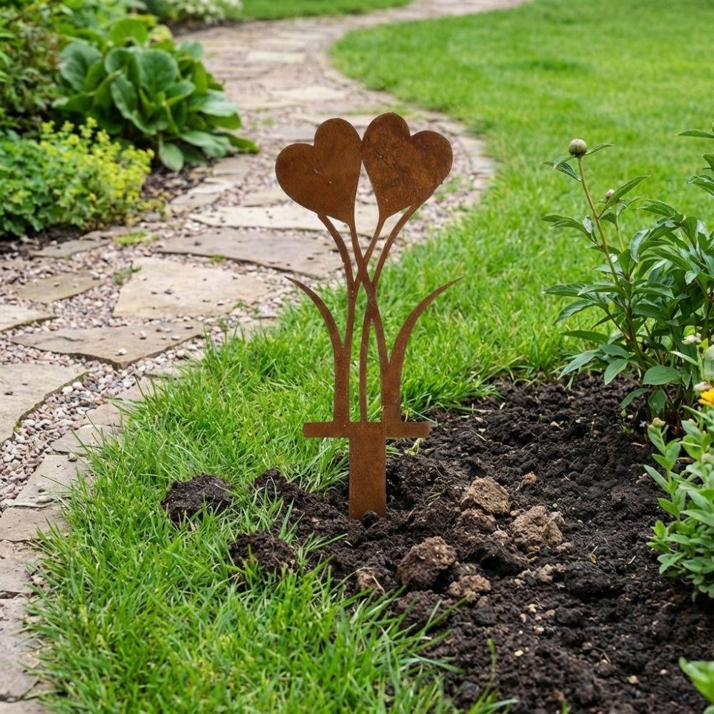 2D Eisenherz Gartenstecker Rustikaler Blumentopf Verzierung Blumentopf Akzente Dekorative Akzente
