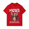 Men's 100% Cotton Crew Neck Short Sleeve T-Shirt, Funny Moses Tablet Cloud Data Print Casual Graphic Tee, Comfortable Breathable Summer Tops for Daily
