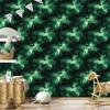Watercolor Galaxy Wallpaper Sea Green and Black 50x1000