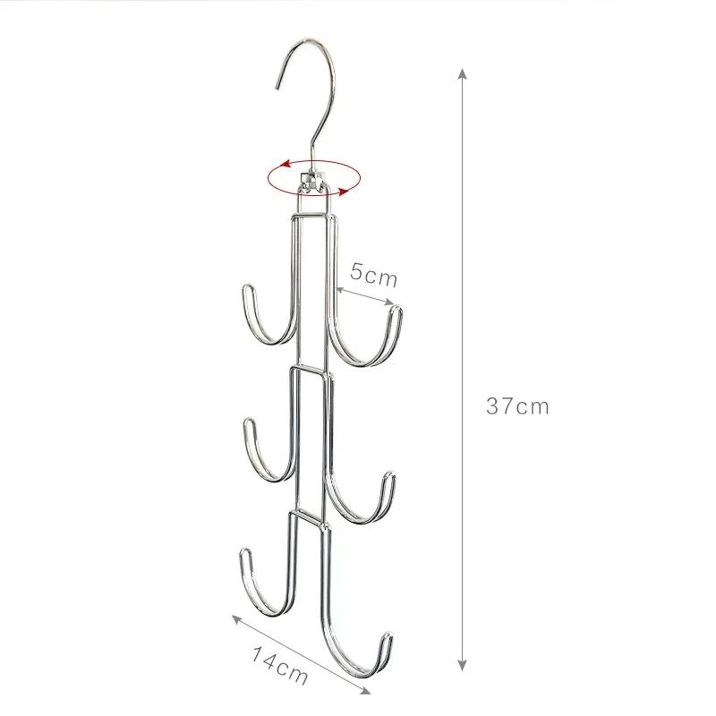

360° Rotating Handbag Hanger Multi-Layer Hanging Bag Organizer for Closet Wardrobe Space-Saving Handbag Display Hook срібний