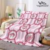 Pink Strawberry Bow Lattice Flannel Blanket Warm Soft Halloween Christmas Decorative Couch Warm Cozy All-Season Gift