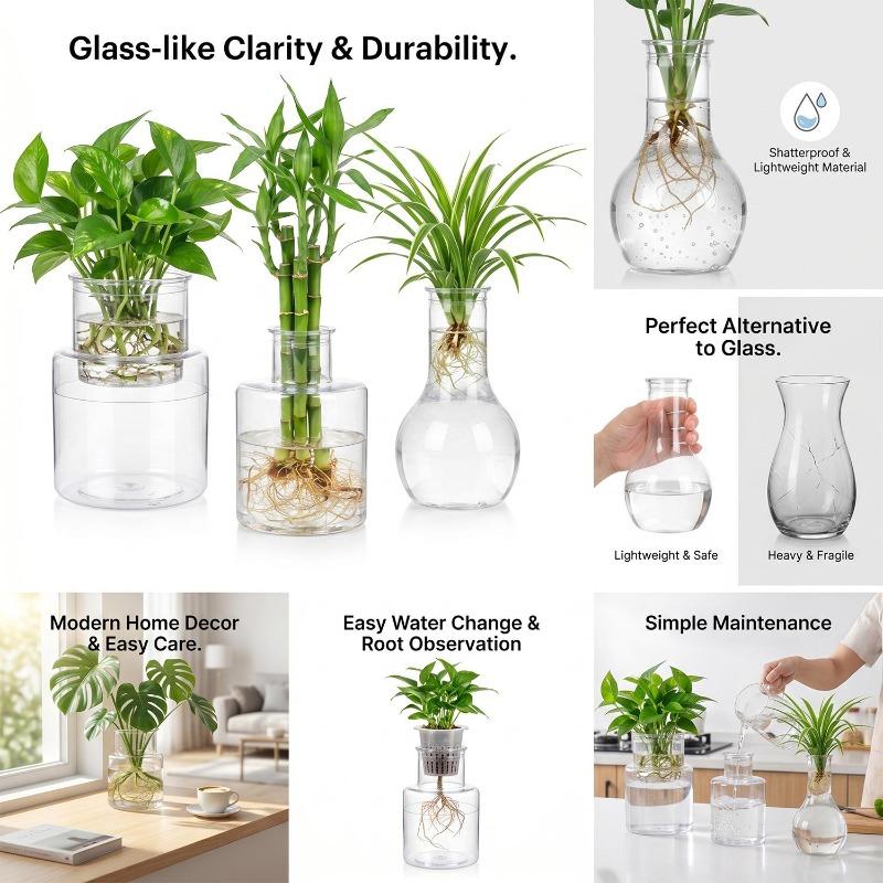 Desktop Hydroponic Vase Home Decorative Plant Cultivation Bottles Office Green Plant Rooting Container Flower Arrangement Vase