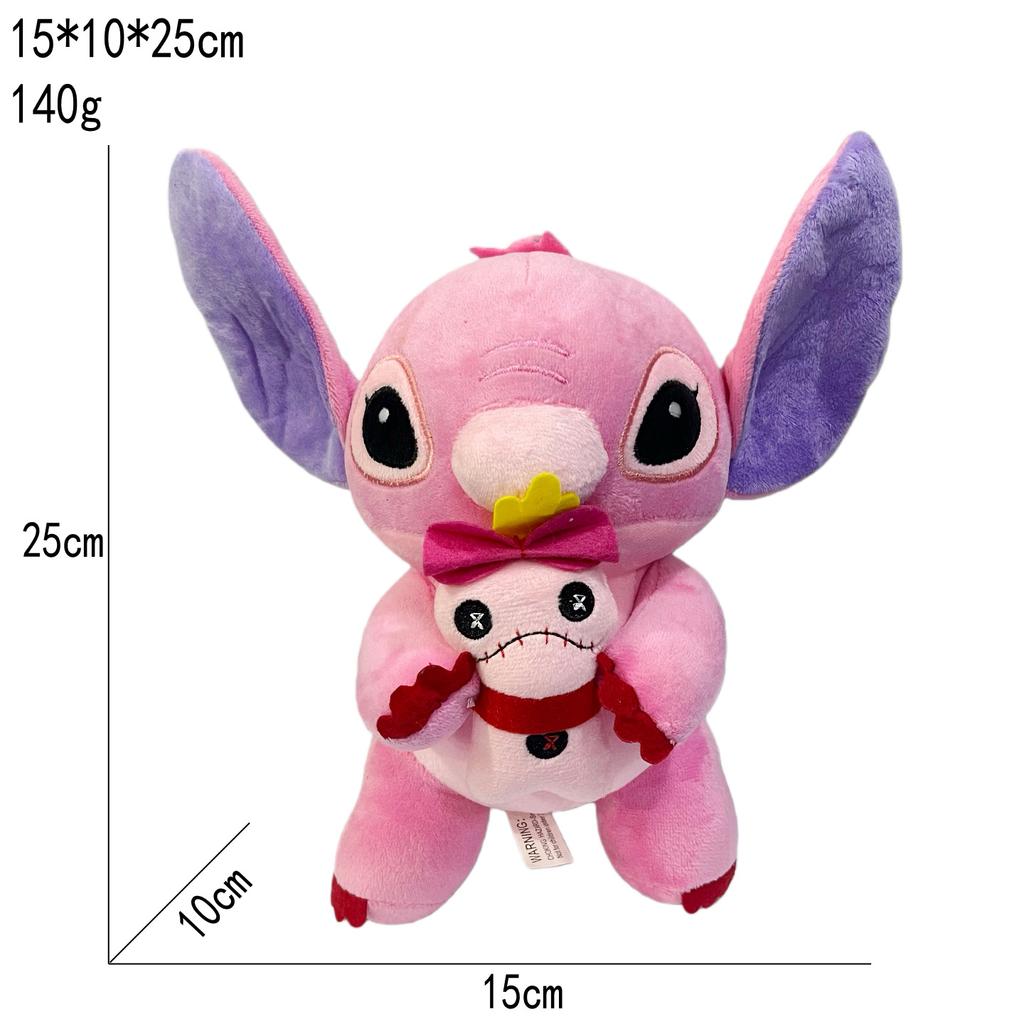 Jucarie Plus Stitch Plush Toy, Pink Stitch Doll 25cm with Voodoo Doll Accessory, Soft and Cuddly