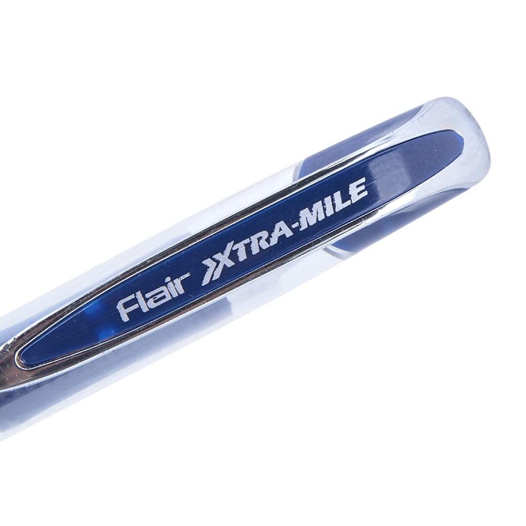 FLAIR Xtra Mile Ball Pen Wallet Pack 0.7 mm Tip Blue Ink Refillable Smooth Writing Pens Pack of 10 for Office School Use