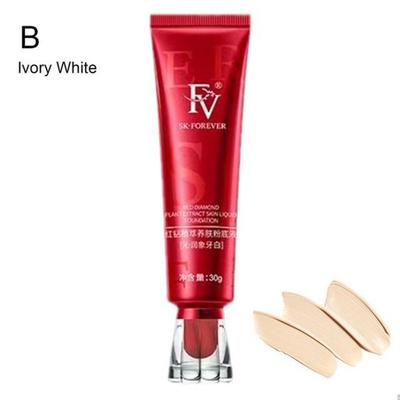 FV Ginseng Bird's Nest Polypeptide Skin Nourishing Foundation Cosmetics Cream Liquid Concealer Long-lasting May, 02#ivory White, 30g, 1 Piece